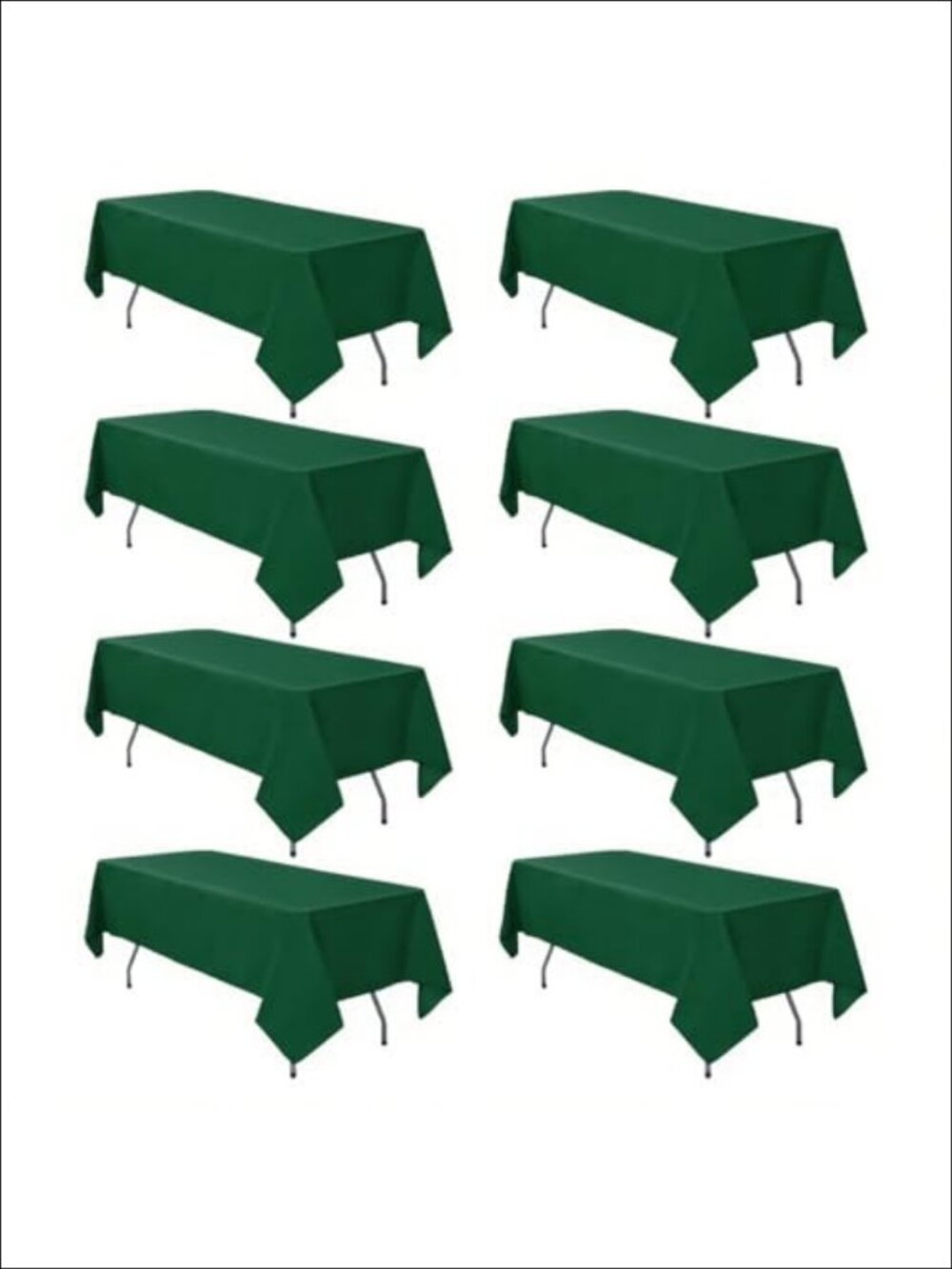 8 Pack Rectangle Tablecloth 60x102 Inch Polyester Wrinkle Resistant for 6ft